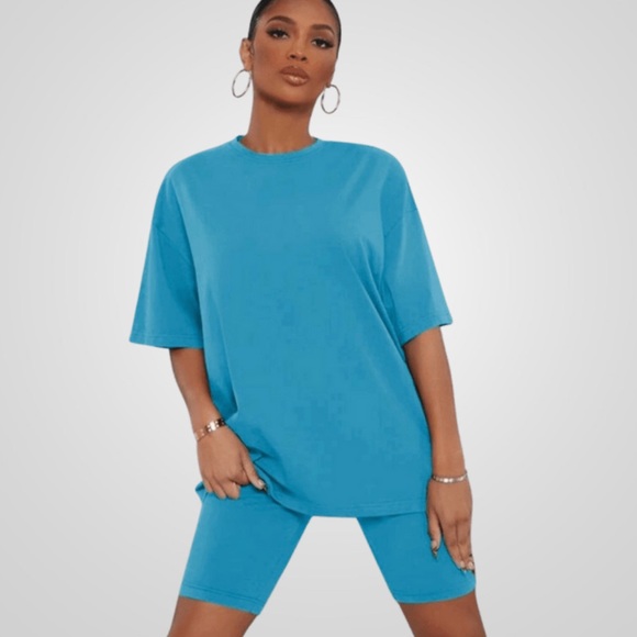 NOT SO BASIC BIKER SHORTS SET IN JADE - Picture 7 of 7